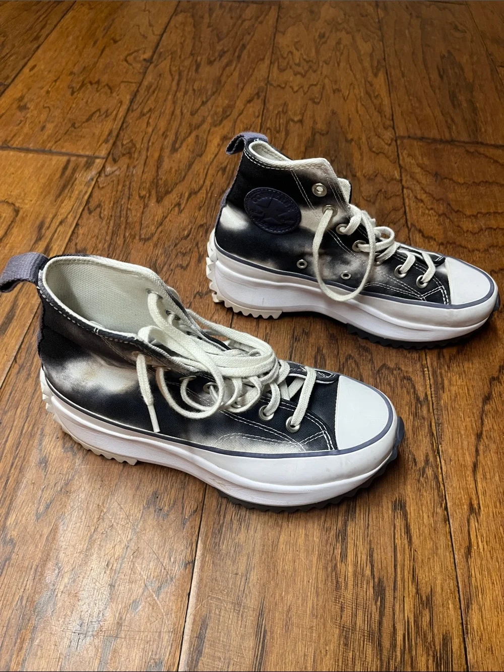 Converse cloud wash run star hike high top platform sneakers